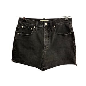 Madewell High Rise Denim Jean Shorts Black 26 Cut Off Casual